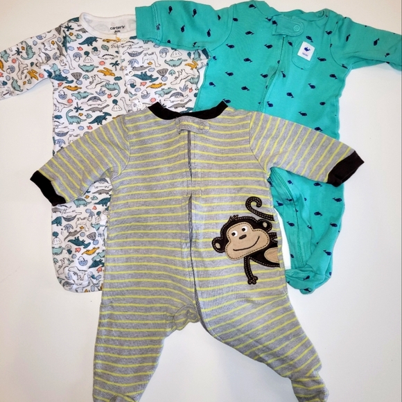 Footed Onesies - Set of 3 - Picture 1 of 7